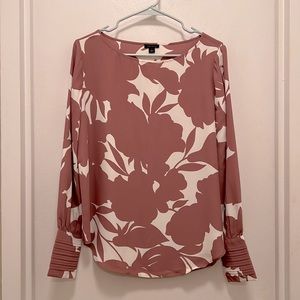 Ann Taylor Long Sleeve Floral Blouse